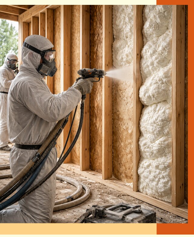 Утепление каркасного дома ППУ в Кстово от 2852 руб./м2 — работа под ключ | ТепломастерКсв