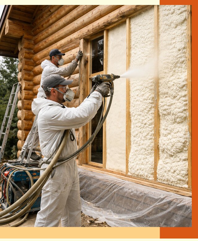 Утепление деревянного дома ППУ в Кстово от 4277 руб/м2 | ТепломастерКсв — под ключ