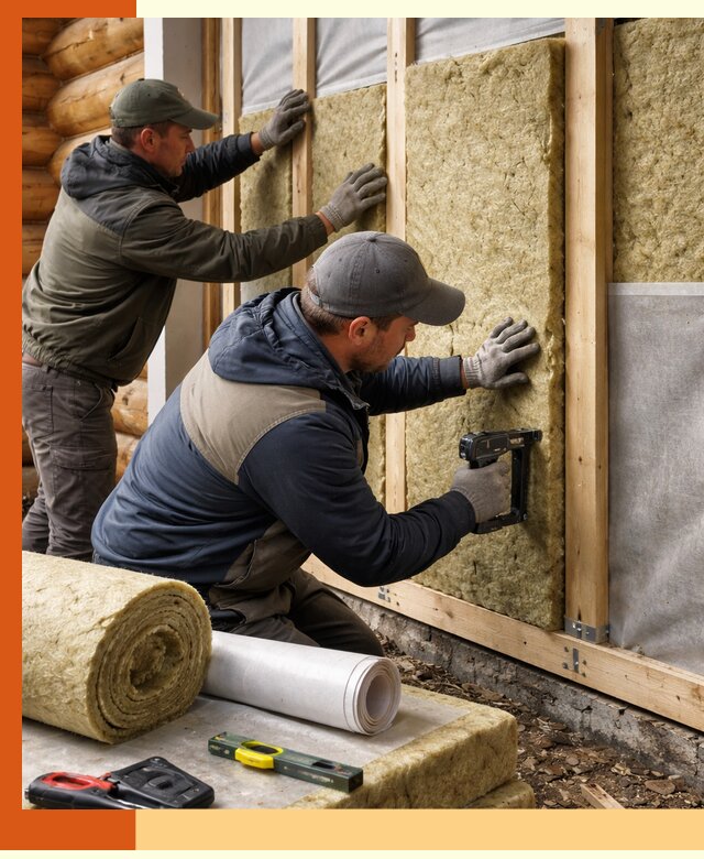 Утепление бревенчатого дома под ключ в Кстово