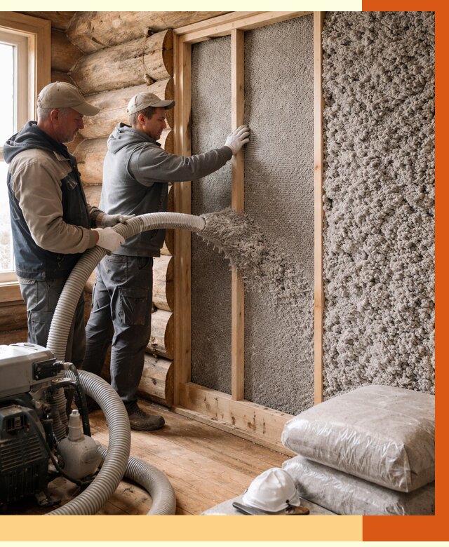 Утепление бревенчатого дома эковатой в Кстово от 2801 руб. | ТепломастерКсв