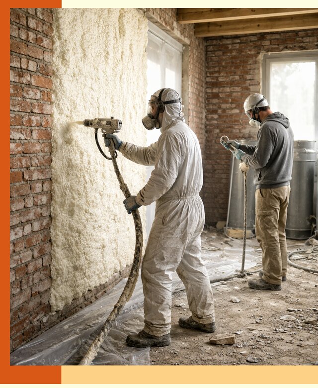 Утепление кирпичного дома пенополиуретаном в Кстово