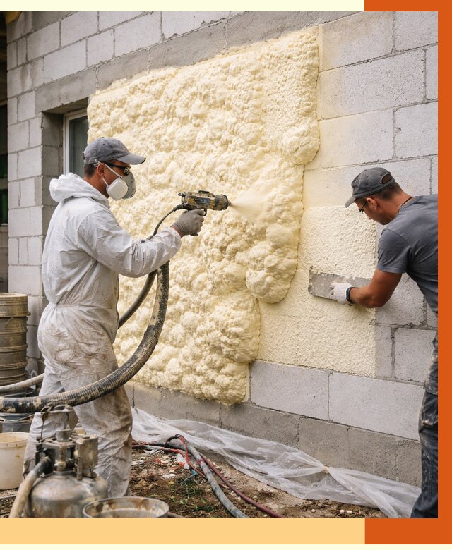 Утепление дома из газобетона ППУ в Кстово от 4888 руб./м² под ключ | ТепломастерКсв