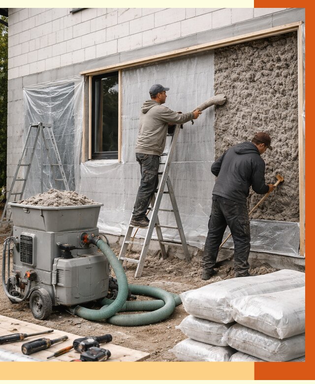 Утепление дома из газобетона эковатой в Кстово от 4583 руб./м2 | ТепломастерКсв