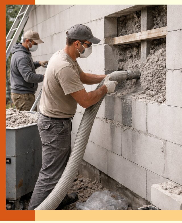 Утепление дома из газобетона эковатой в Кстово