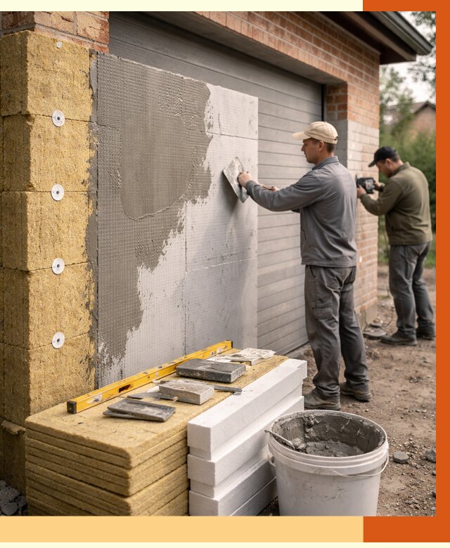 Утепление гаража снаружи в Кстово от 4277 руб. за м2 — наружное утепление под ключ | ТепломастерКсв