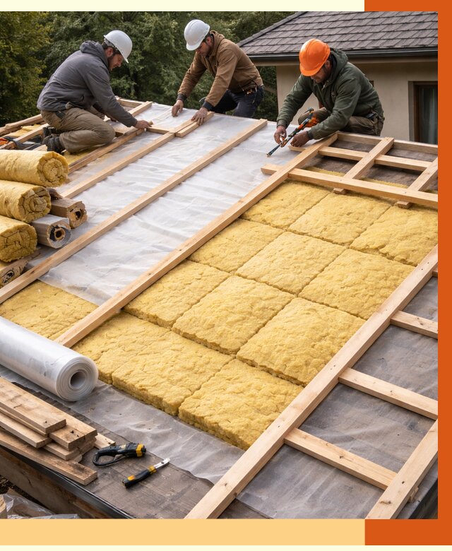 Утепление скатной крыши в Кстово от 1273 руб./м2 под ключ | ТепломастерКсв