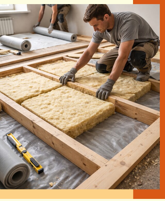 Утепление деревянного пола в Кстово от 1528 руб./м2 под ключ | ТепломастерКсв