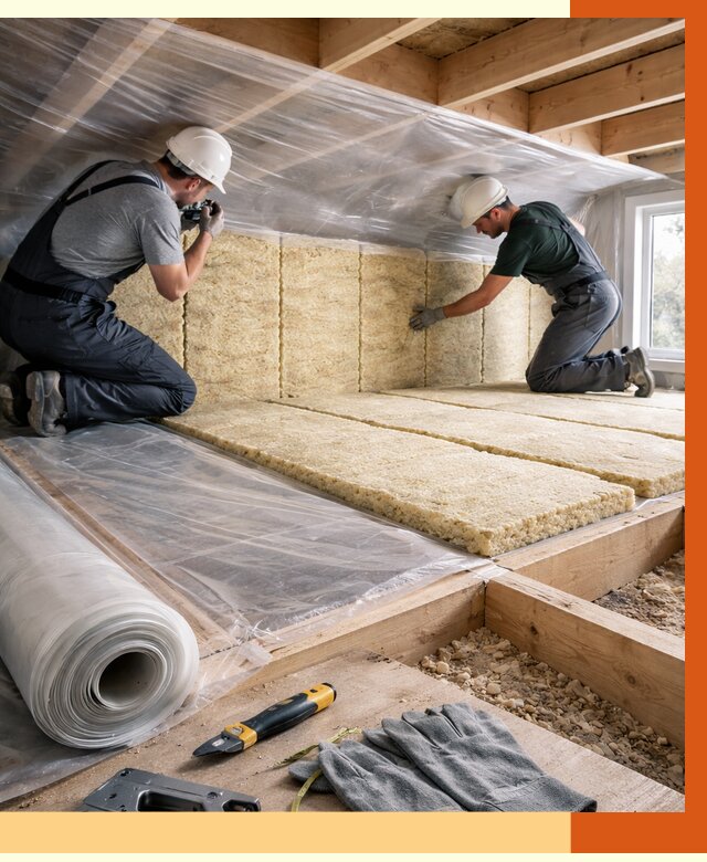 Утепление перекрытий в Кстово от 2902 руб/м2 — утепление межэтажных и чердачных | ТепломастерКсв