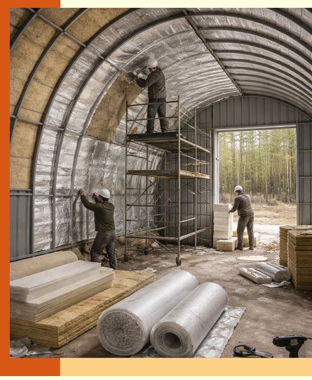 Утепление арочного ангара под ключ в Кстово