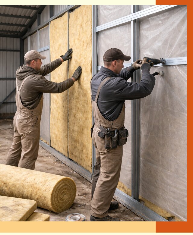 Утепление металлического ангара в Кстово от 4837 руб/м2 — услуги под ключ | ТепломастерКсв