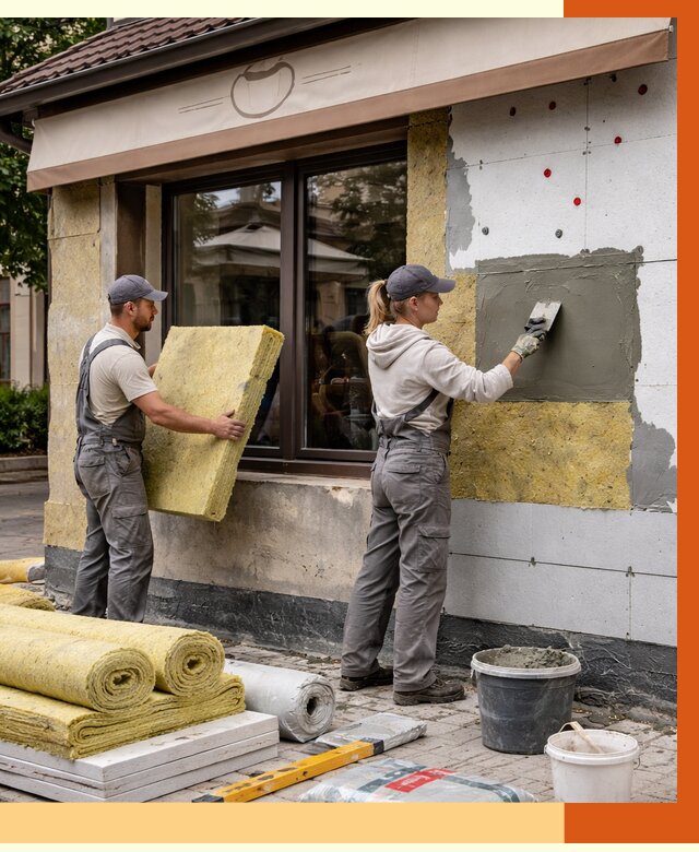 Утепление кафе в Кстово от 4277 руб/м2 — комплексно под ключ | ТепломастерКсв