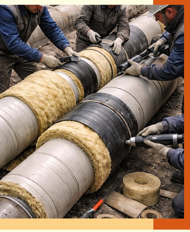 Утепление трубопровода в Кстово под ключ от 1884 руб. — надежно и выгодно | ТепломастерКсв