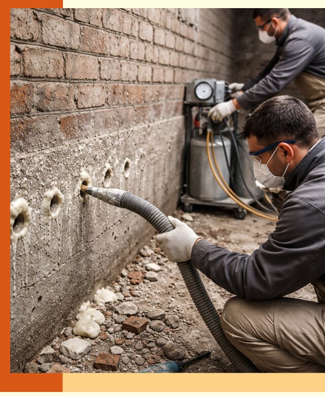 Заполнение колодцевой кладки ППУ в Кстово быстро и герметично