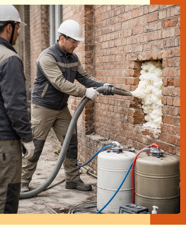 Заливка ППУ в пустоты кирпичной стены в Кстово от 2801 руб. | ТепломастерКсв