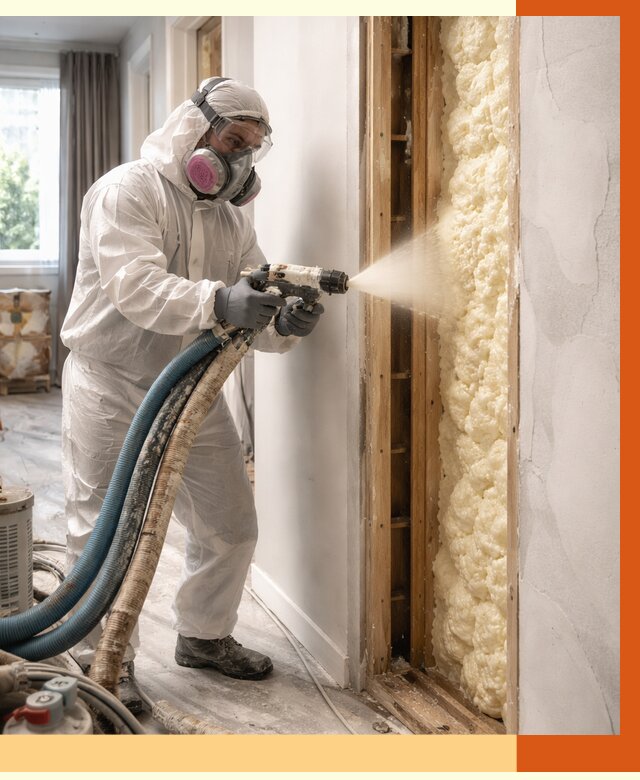 Межстеновое утепление ППУ в Кстово от 2801 руб/м2 — межстенное утепление под ключ | ТепломастерКсв