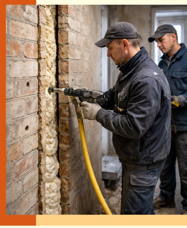 Межстеновое утепление пенополиуретаном в Кстово