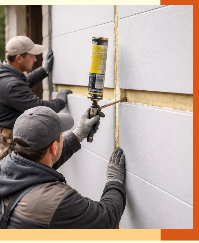 Утепление сэндвич панелей ППУ в Кстово от 4277 руб. за м2 | ТепломастерКсв