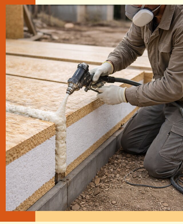 Утепление СИП-панелей пенополиуретаном (ППУ) в Кстово