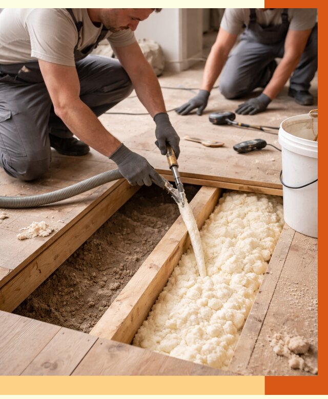Заполнение пустот пола в Кстово от 2750 руб. — утепление пустот пола под ключ | ТепломастерКсв