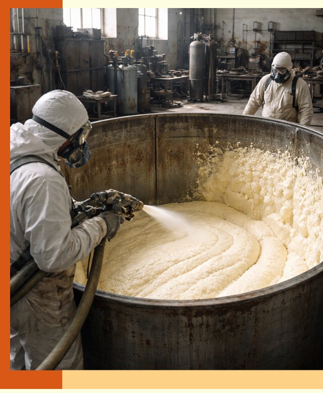 Заливка ппу в емкости с полной изоляцией и герметизацией в Кстово