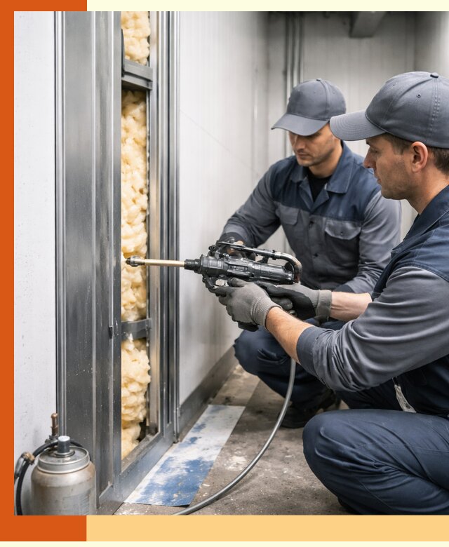 Заполнение пустот холодильных панелей в Кстово специализированной пеной