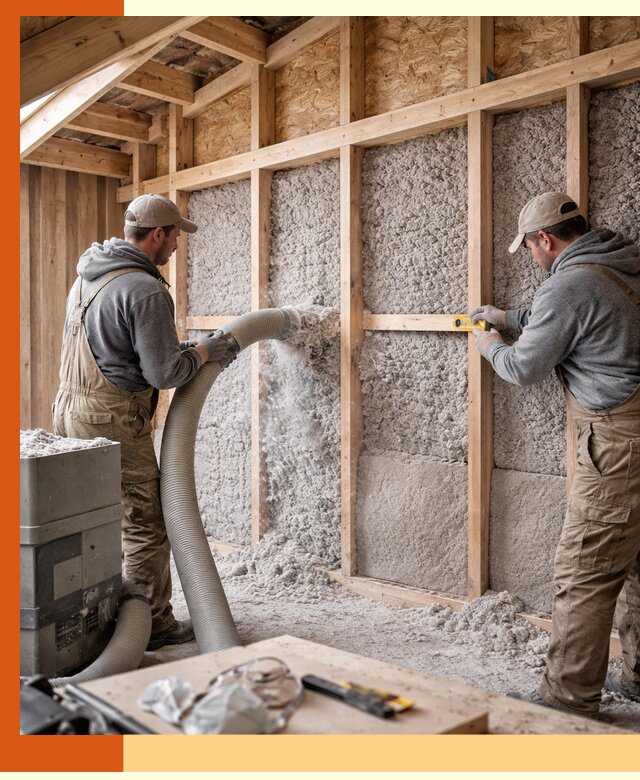 Утепление эковатой стен, потолков и перекрытий в Кстово