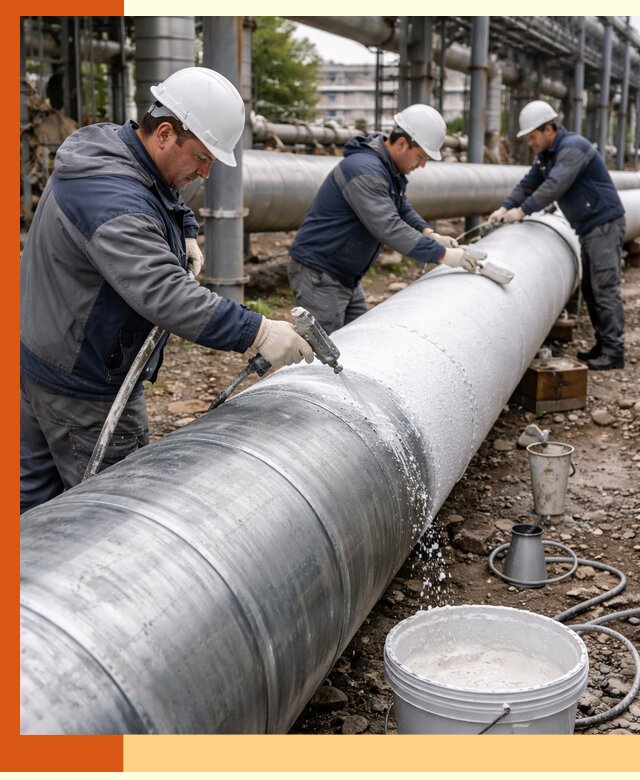 Утепление теплотрассы жидкой теплоизоляцией в Кстово