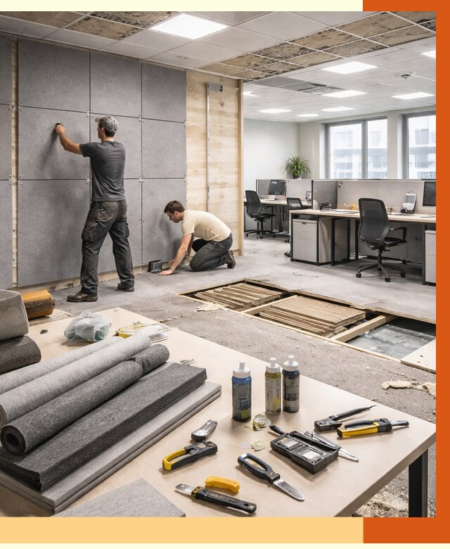 Профессиональная шумоизоляция офиса в Кстово от 6874 руб. за м2 | ТепломастерКсв