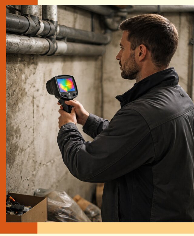 Тепловизионное обследование подвала в Кстово для поиска утечек тепла