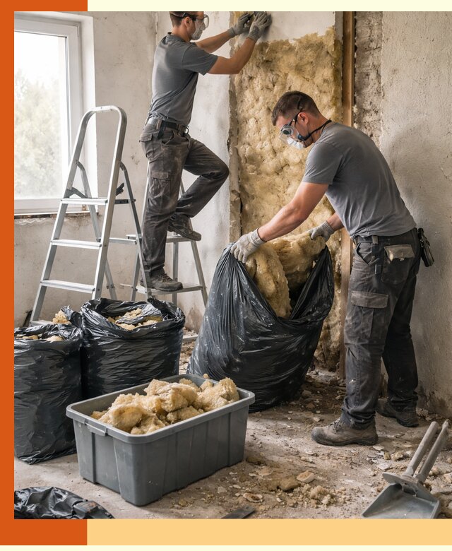 Демонтаж старого утеплителя и вывоз отходов в Кстово