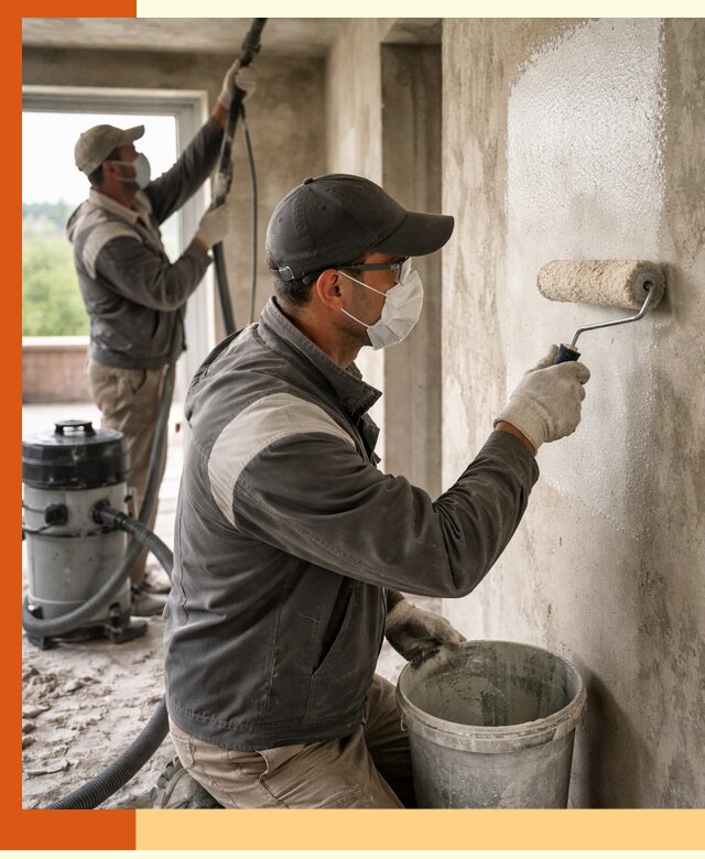 Подготовка поверхности под напыление утеплителя в Кстово