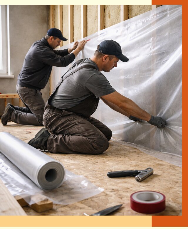 Монтаж пароизоляции в Кстово от 2546 руб. — установка и укладка под ключ | ТепломастерКсв