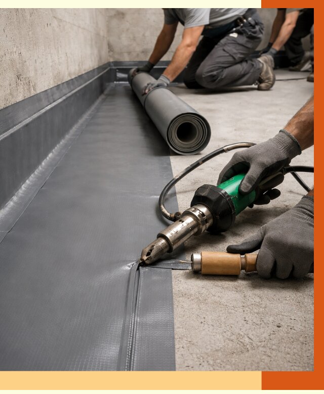 Монтаж гидроизоляционной мембраны в Кстово от 1013 руб/м2 | ТепломастерКсв