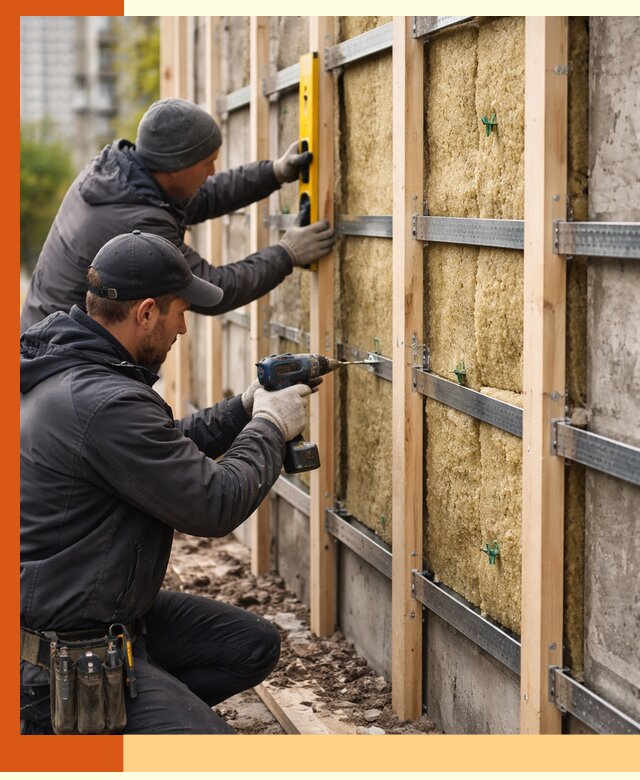 Монтаж обрешетки под утепление зданий и квартир в Кстово